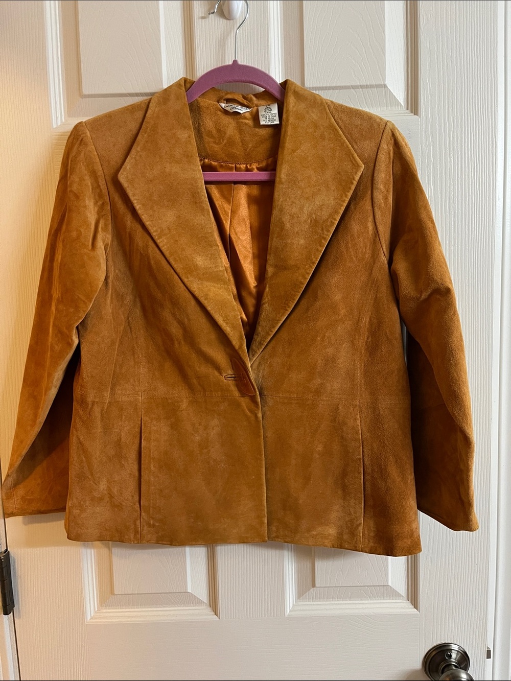 Laura Ashley Leather Blazer Jacket - Cognac Brown